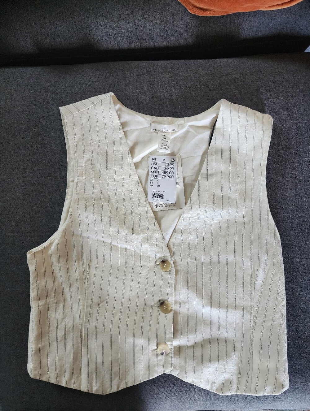 NWT H&M Linen Vest